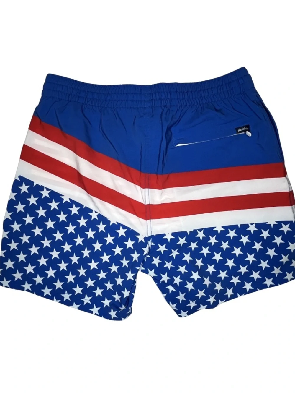 Chubbies Men’s American Flag Swim Trunks Patriotic USA Stars & Stripes